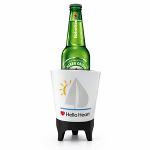 Bottle Holder with Built-In Opener and Sand Legs