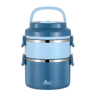 קופסת אוכל כפולה נירוסטה חם/קר מבית Pack&eat