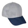 כובע מצחיה כותנה אפור מוברש 6 פאנל - כחול