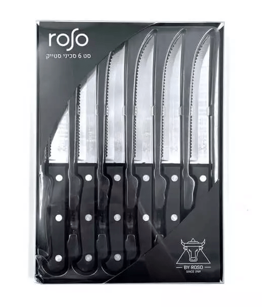 סט 6 סכיני סטייק איכותיים Pro מבית Rosoling