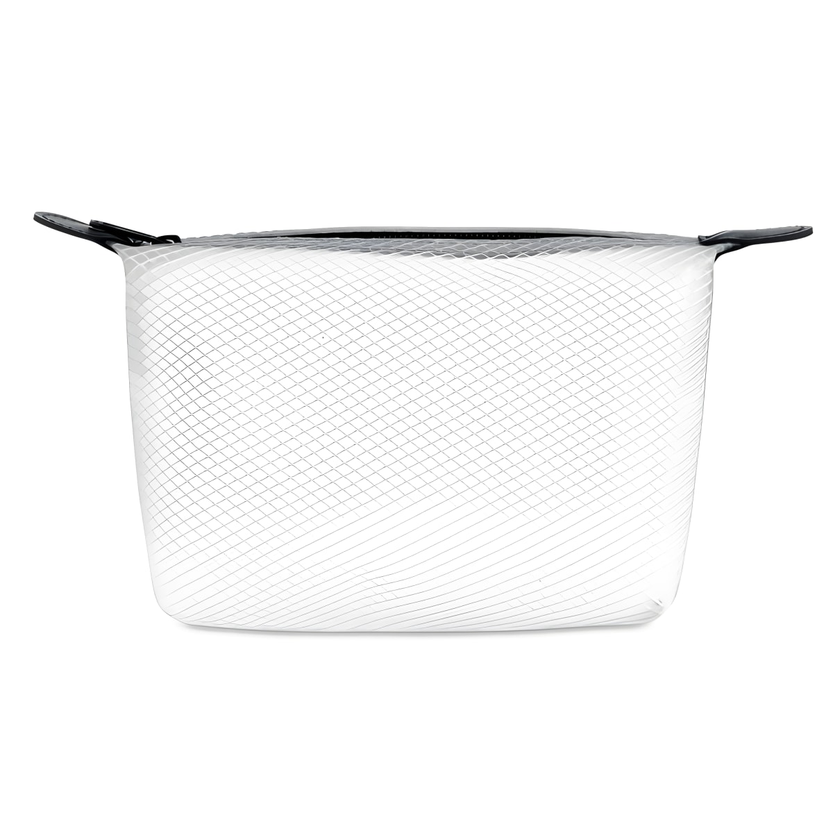 תיק קוסמטיקה שקוף עם רוכסן שחור