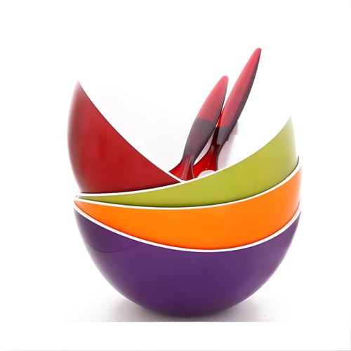 23cm Salad Bowl Set with Decorative Spoon and Fork