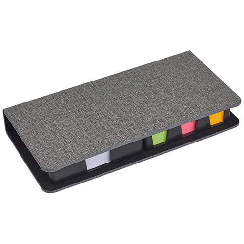 מעמד מעוצב לדפי ממו וסימניות צבעוניות במארז יוקרתי - מתנה עסקית שמארגנת ומרשימה