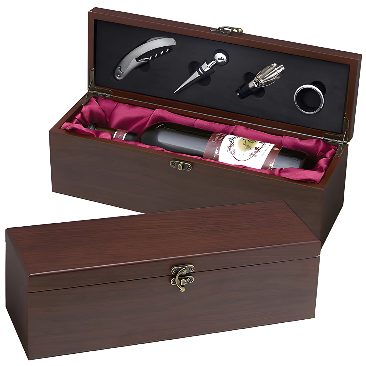 מארז עץ מהגוני מהודר ליין ואביזרים – 4 חלקים