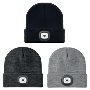 כובע אקרילי חורפי עם פנס לד מובנה