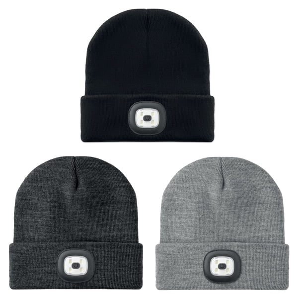 כובע אקרילי חורפי עם פנס לד מובנה