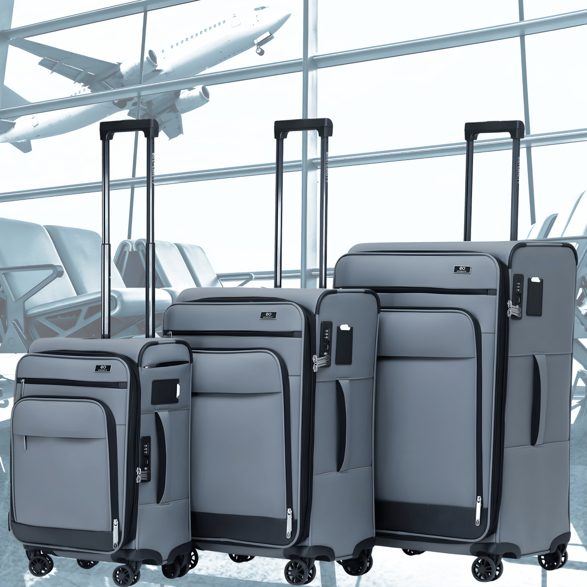 סט 3 מזוודות יוקרתיות San-Diego מבית ETERNITY לשימוש נוח ואלגנטי