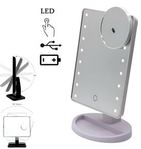 מראת איפור מקצועית עם תאורת LED מתקדמת