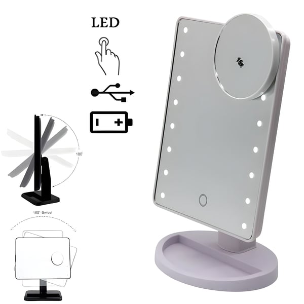 מראת איפור מקצועית עם תאורת LED מתקדמת