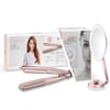 Premium Set: Magnifying Mirror + Ceramic Hair Straightener by BaByliss