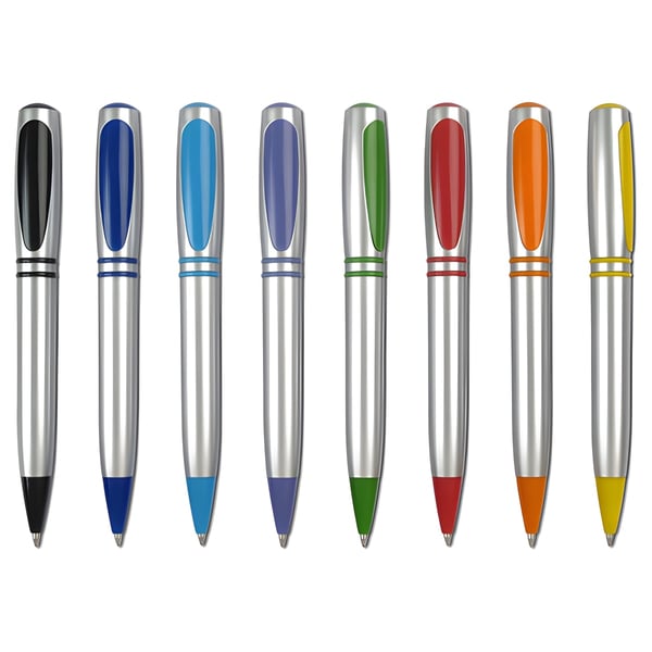 Rotating Pen with Clip Hanger - Clip Silver