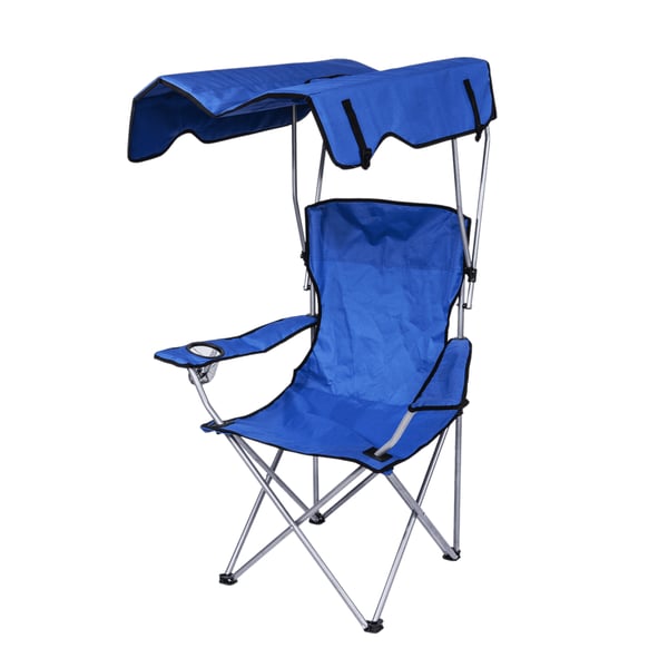 Folding Director's Chair with Canopy and Cup Holder