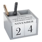 מעמד לוח שנה עם 2 כוסות לעטים ומדפים שימושיים