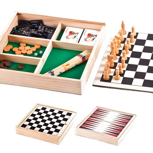 משחק קופסא 4 ב-1: שחמט, דמקה, מחוורים וטרומפט