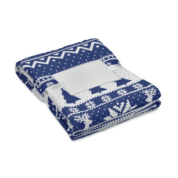 RPET Coral Fleece Blanket with Winter Pattern