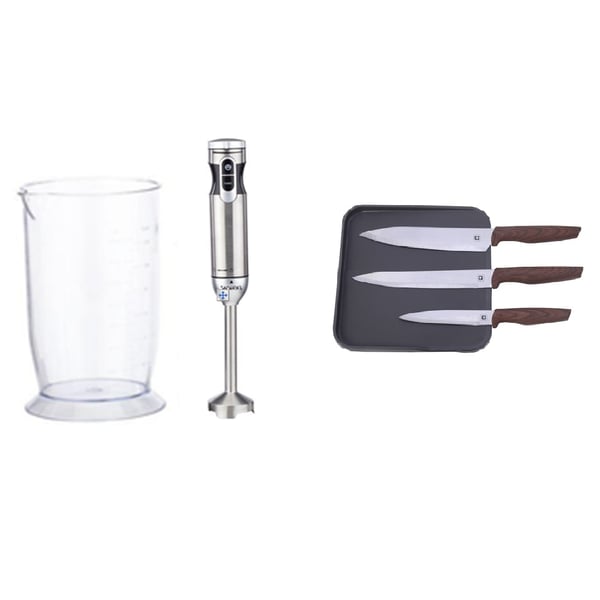 סט למטבח: בלנדר מוט חזק וסכיני שף יוקרתיים מבית SWISS