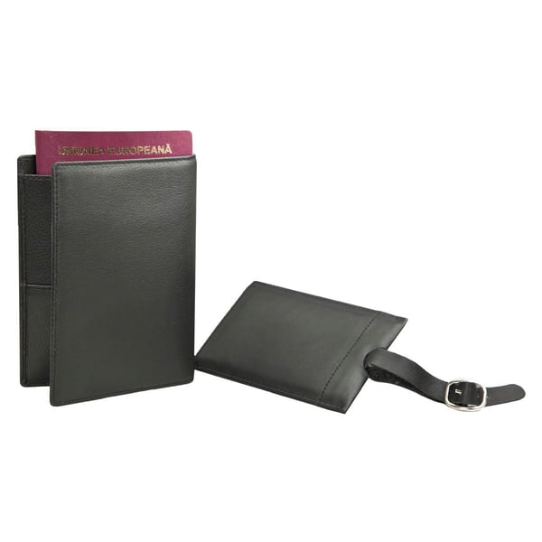 Luxury Leather Luggage Tag with Adjustable Strap