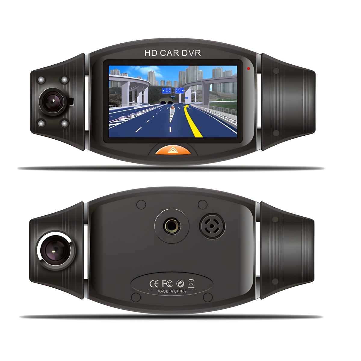 מצלמת רכב HD דו-כיוונית עם זווית רחבה 2.7 אינץ' R310