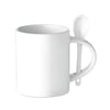 Office Ceramic Mug with Spoon Holder