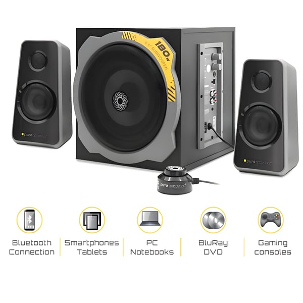 מערכת רמקולים Bluetooth עם סאבוופר חזק וחיבור אופטי