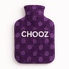Silicone Hot Water Bottle with Coral Fleece Cover and Full Print - Size 18x30 cm