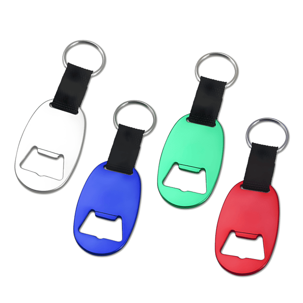 מחזיק מפתחות פותחן מאלומינים בשילוב רצועת בד