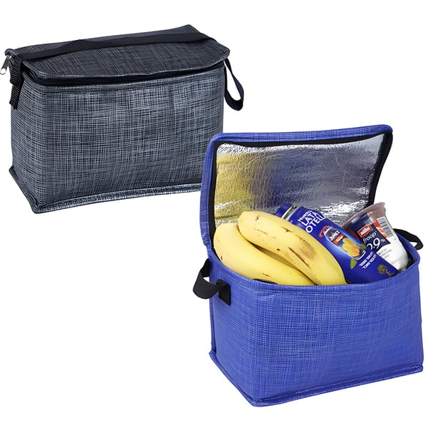 6-Liter Recycled Non-Woven Personal Cooler Bag in Blue and Black