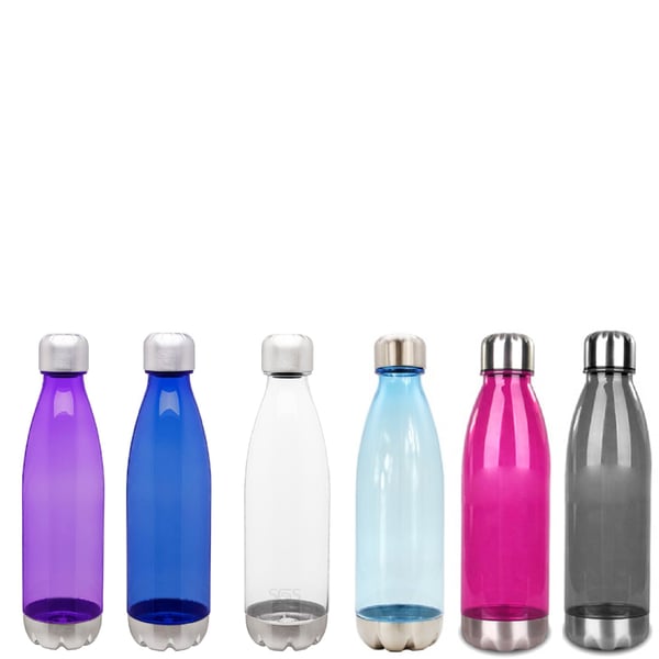 Stylish Tritan Water Bottle with Stainless Steel Cap and Base
