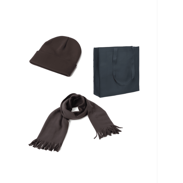 Stylish Winter Set: Synthetic Wool Hat & Scarf in Premium Bag