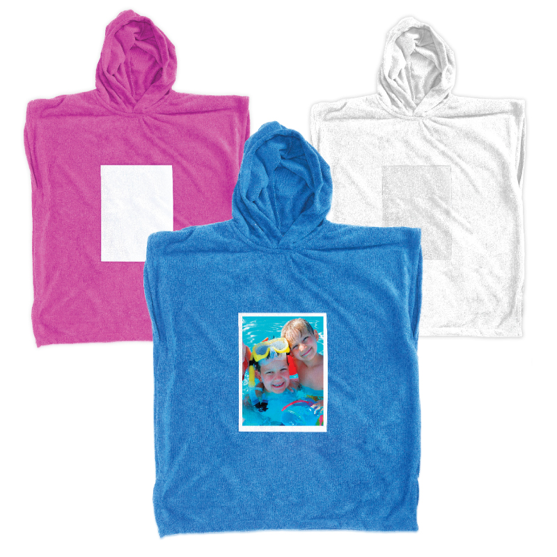 פונצ'ו מגבת ילדים עם קפוצ'ון איכותי מ-100% כותנה