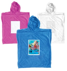 פונצ'ו מגבת ילדים עם קפוצ'ון איכותי מ-100% כותנה