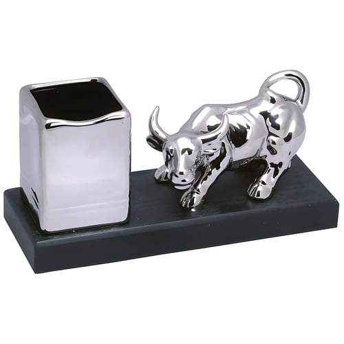 מעמד שור שולחני עם כוס לעטים - אלגנטי ושימושי