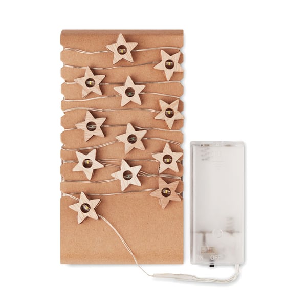 Wooden Star LED String Lights with 20 LEDs