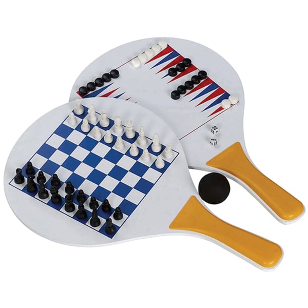 Beach Paddle Game Set with Backgammon and Chess - Enjoyable Experience