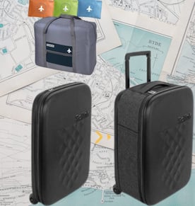 מארז נסיעות חכם עם מזוודה ותיק מתקפלים מבית Rollink