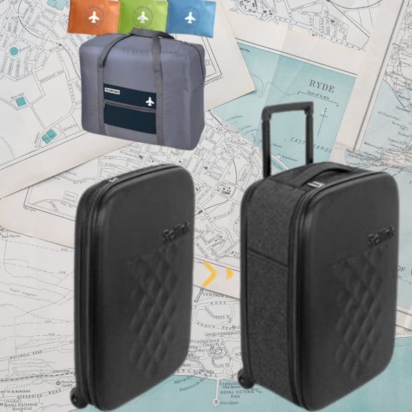 Smart Travel Set with Foldable Suitcase and Bag by Rollink