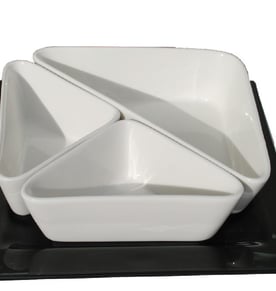 סט צלוחיות משולשות מקרמיקה - מתנה עסקית יוקרתית