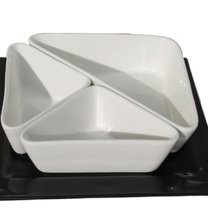 סט צלוחיות משולשות מקרמיקה - מתנה עסקית יוקרתית