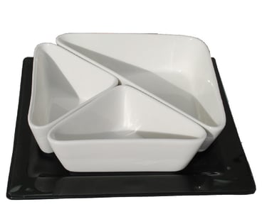 סט צלוחיות משולשות מקרמיקה - מתנה עסקית יוקרתית