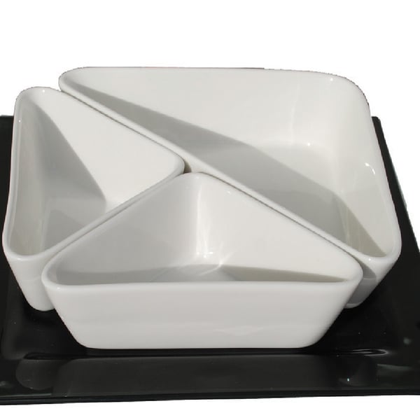 סט צלוחיות משולשות מקרמיקה - מתנה עסקית יוקרתית