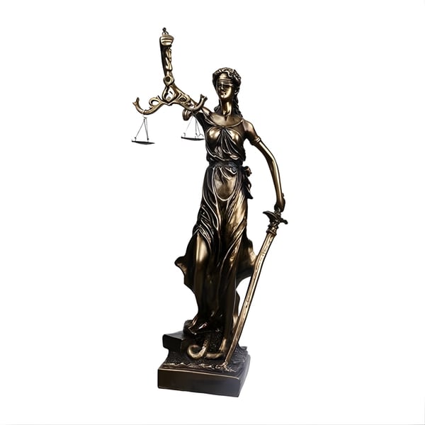 Copper Lady Justice Statue with Unique Design