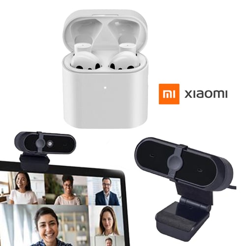 מארז יוקרתי עם אוזניות אלחוטיות XIAOMI ומצלמת רשת FULL HD
