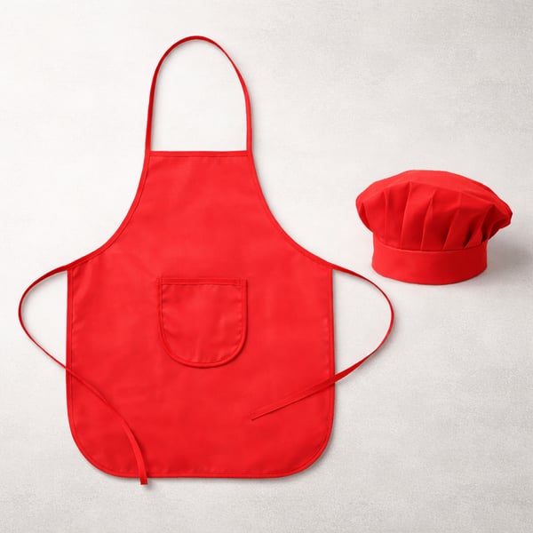 ערכה מושלמת לשף הצעיר - כובע וסינר לילדים