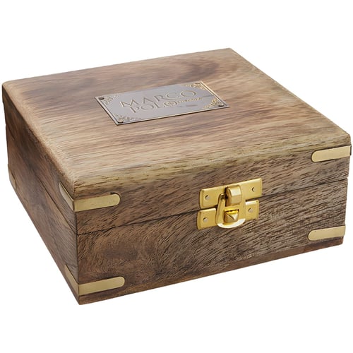 מצפן שעון שמש יוקרתי במארז עץ 'נלסון'