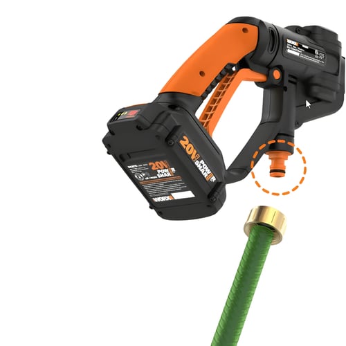 מכשיר שטיפה בלחץ גבוה נטען WORX - כולל אביזרים וסוללה