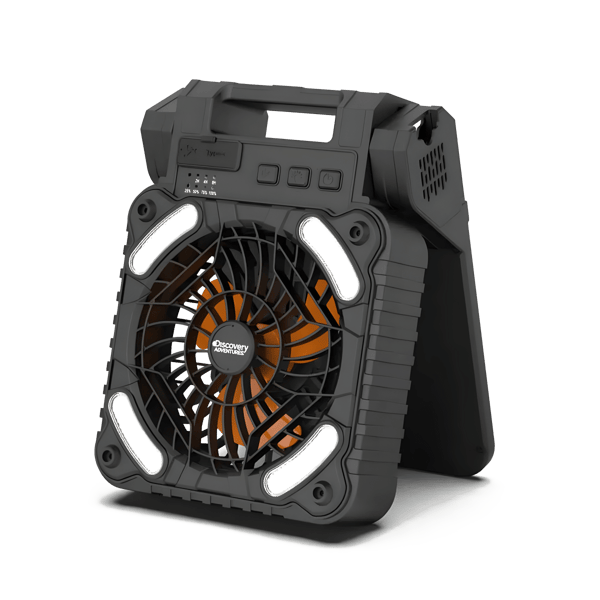 מאוורר נייד סולארי עם פנס ומטען מבית Discovery