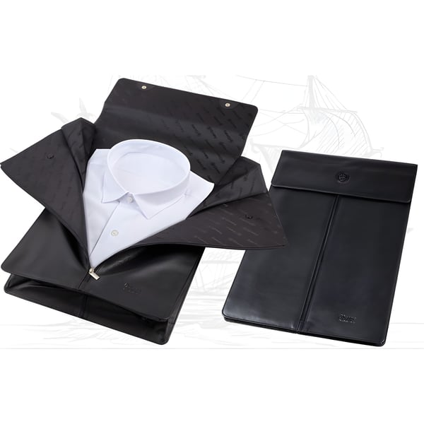 תיק נסיעות יוקרתי לחולצות עור נאפה שחור מותג גבעוני