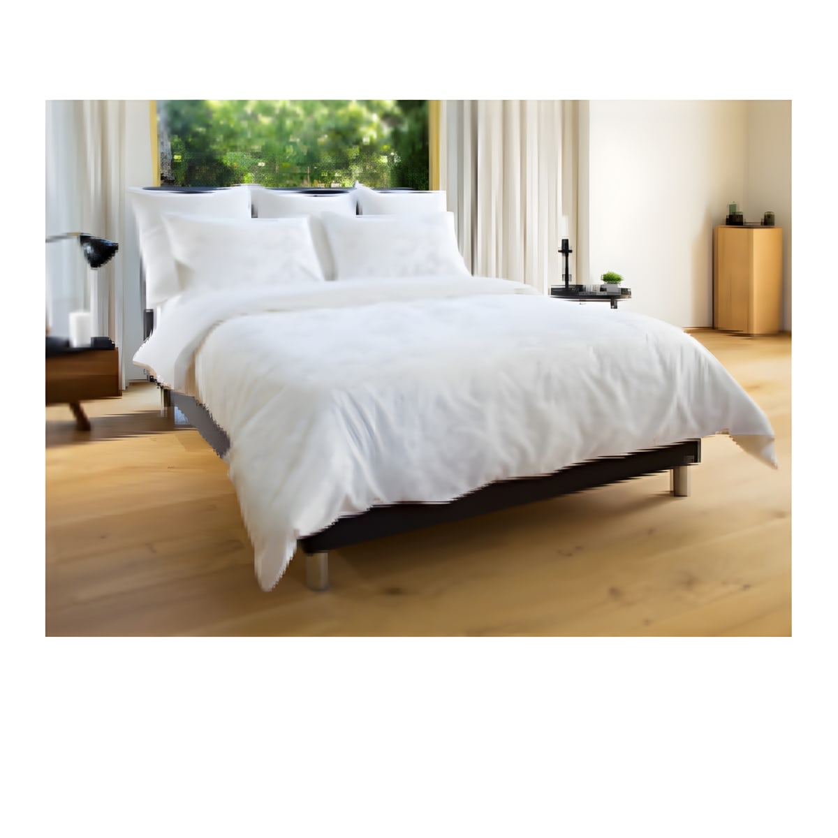 סט מצעי כותנה איכותיים למיטה זוגית - לבן 160/200 ס"מ