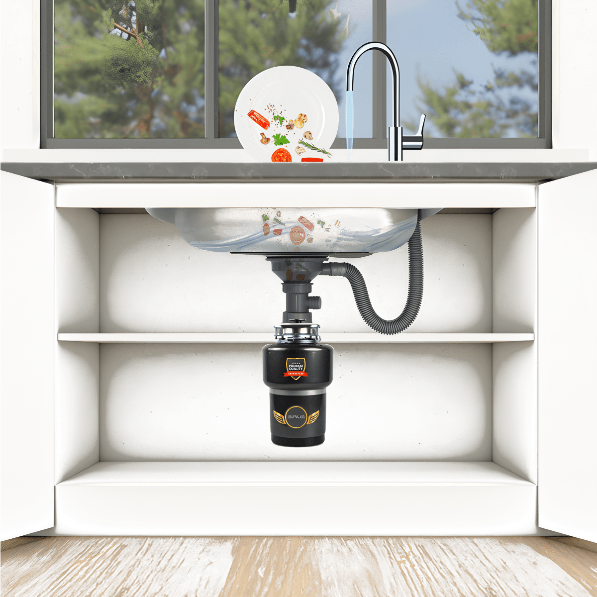 טוחן אשפה עם מנוע 1 כ"ס ושלט אלחוטי - Sirius Living