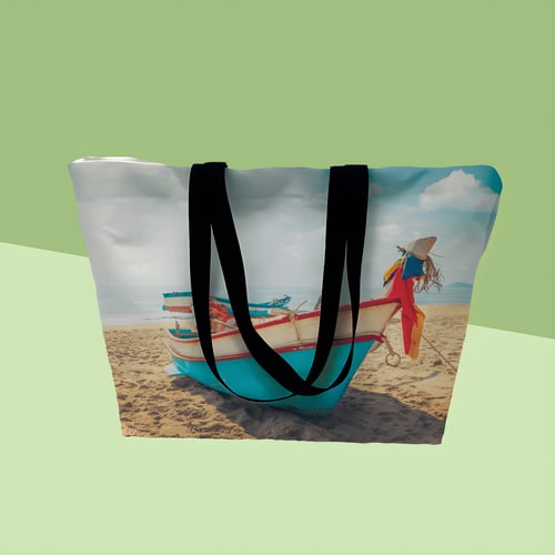 תיק קנבס ופוליאסטר מעוצב לים